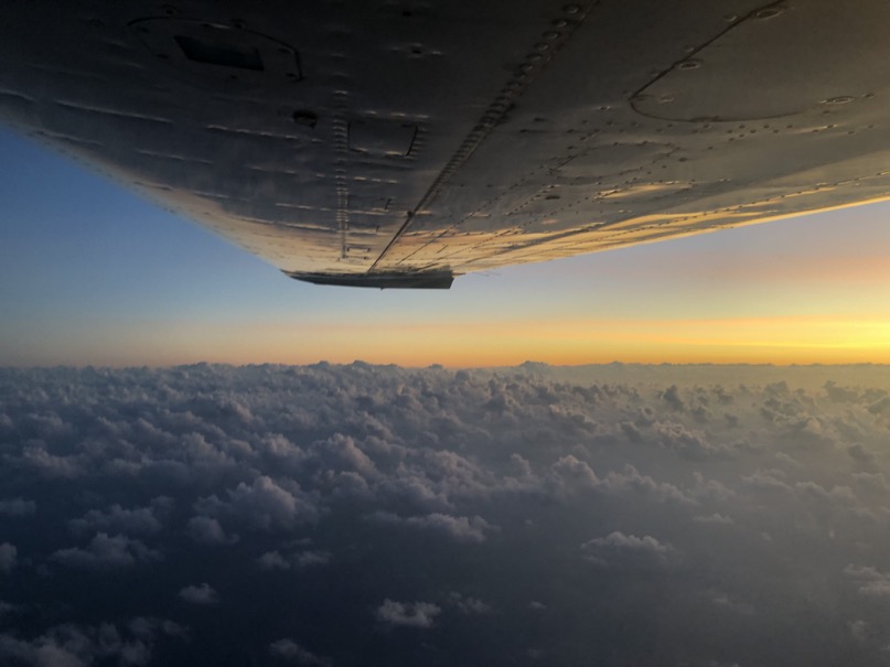 Sunset over South Pacific On way to Fiji